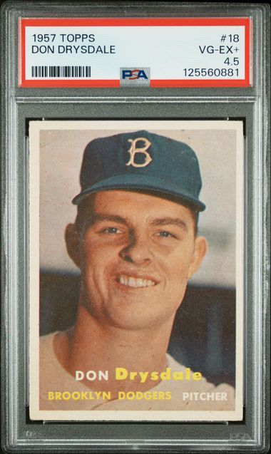 1957 Topps Don Drysdale RC #18 PSA 4.5