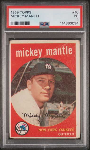 1959 Topps Mickey Mantle #10 PSA 1