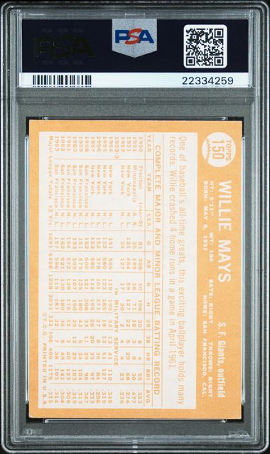 1964 Topps #150 Willie Mays PSA 5