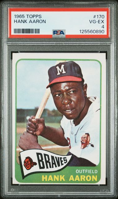 1965 Topps #170 Hank Aaron in PSA 4