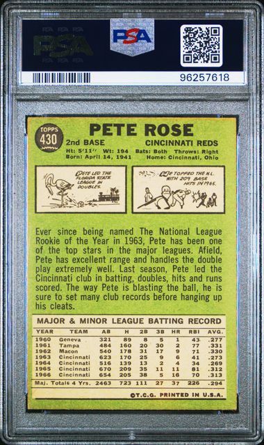1967 Topps #430 Pete Rose PSA 6