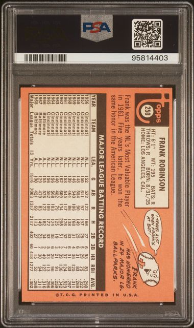 1969 Topps Frank Robinson #250 PSA 7