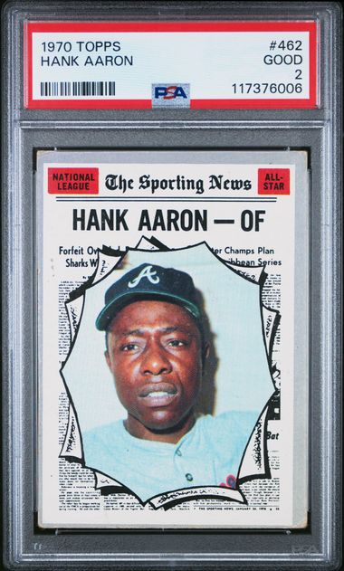 1970 Topps #462 Hank Aaron PSA 2