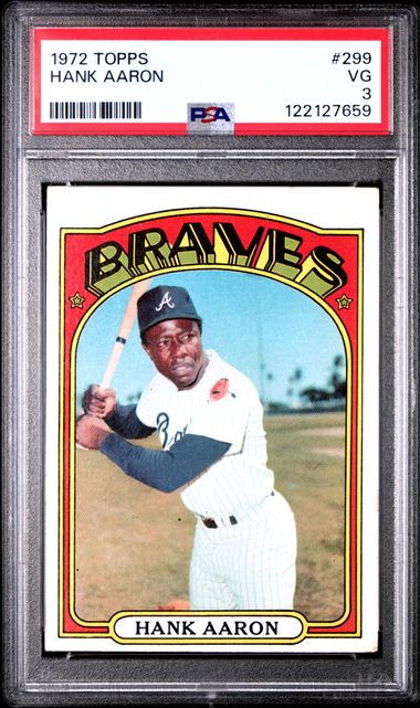 1972 Topps #299 Hank Aaron PSA 3
