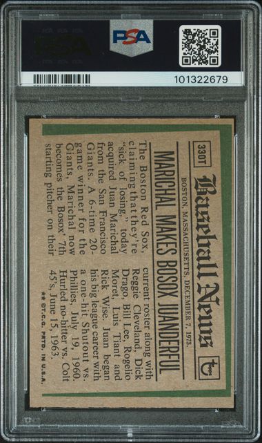 1974 TOPPS TRADED #330T JUAN MARICHAL PSA 5