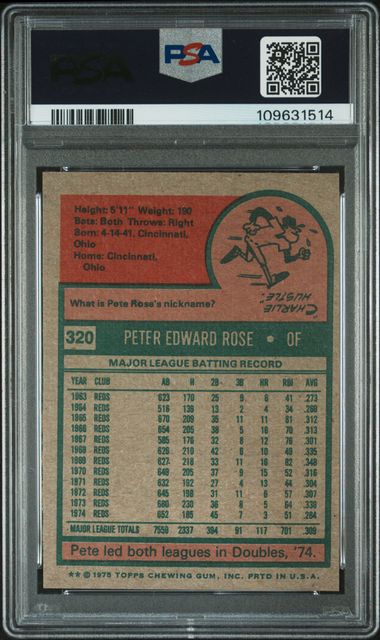 1975 Topps 320 Pete Rose PSA 6