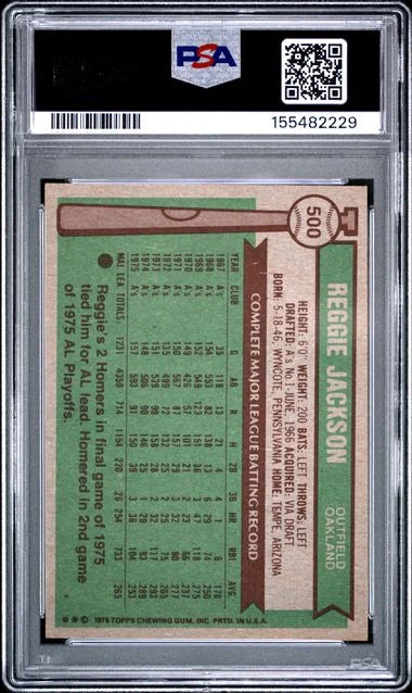 1976 Topps Reggie Jackson PSA 7
