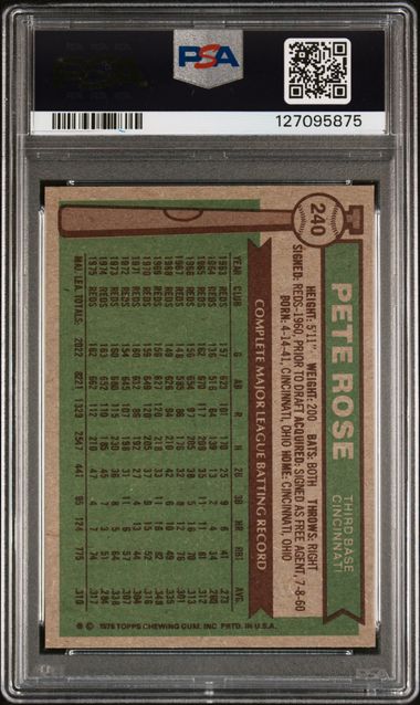 1976 Topps #240 Pete Rose PSA 6