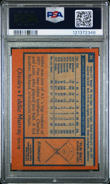 1978 Topps Eddie Murray RC PSA 5