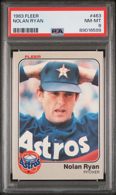 1983 FLEER #463 NOLAN RYAN PSA 8