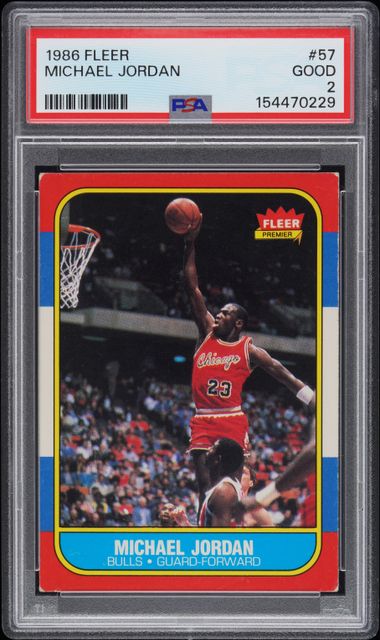 1986 Fleer Michael Jordan RC #57 PSA 2