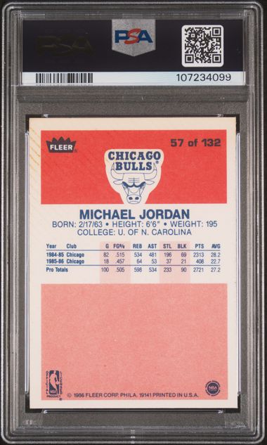 1986 Fleer Michael Jordan RC #57 PSA 4