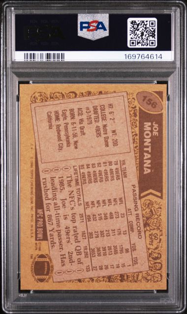1986 TOPPS #156 JOE MONTANA PSA 7