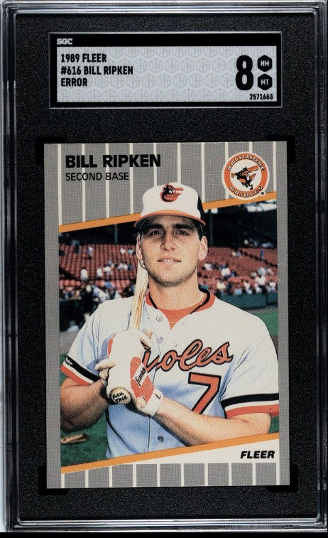 1989 Fleer Bill Ripken #616 Error SGC 8