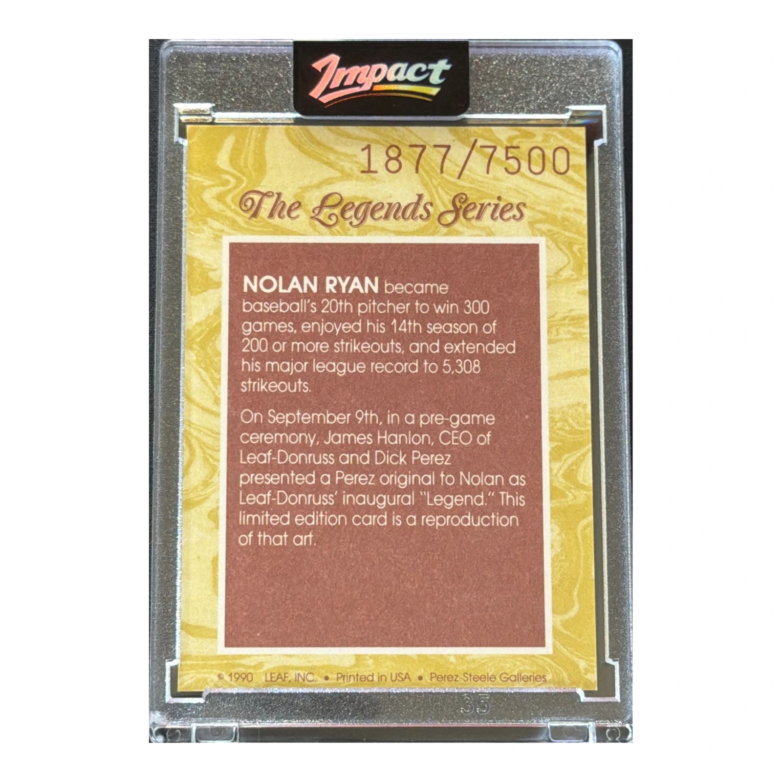 1991 Donruss Nolan Ryan Legends Elite Series /7500