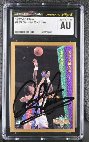 1992-93 Fleer #289 Dennis Rodman Autograph CGC/JSA Authentic