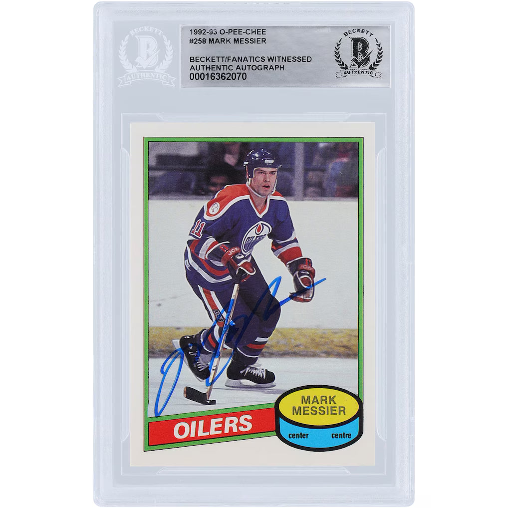 1992-93 O-Pee-Chee Mark Messier #258 Beckett/Fanatics Authentic Auto