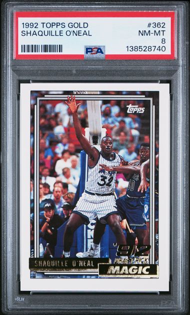 1992 Topps Gold Shaquille O'Neal #362 PSA 8