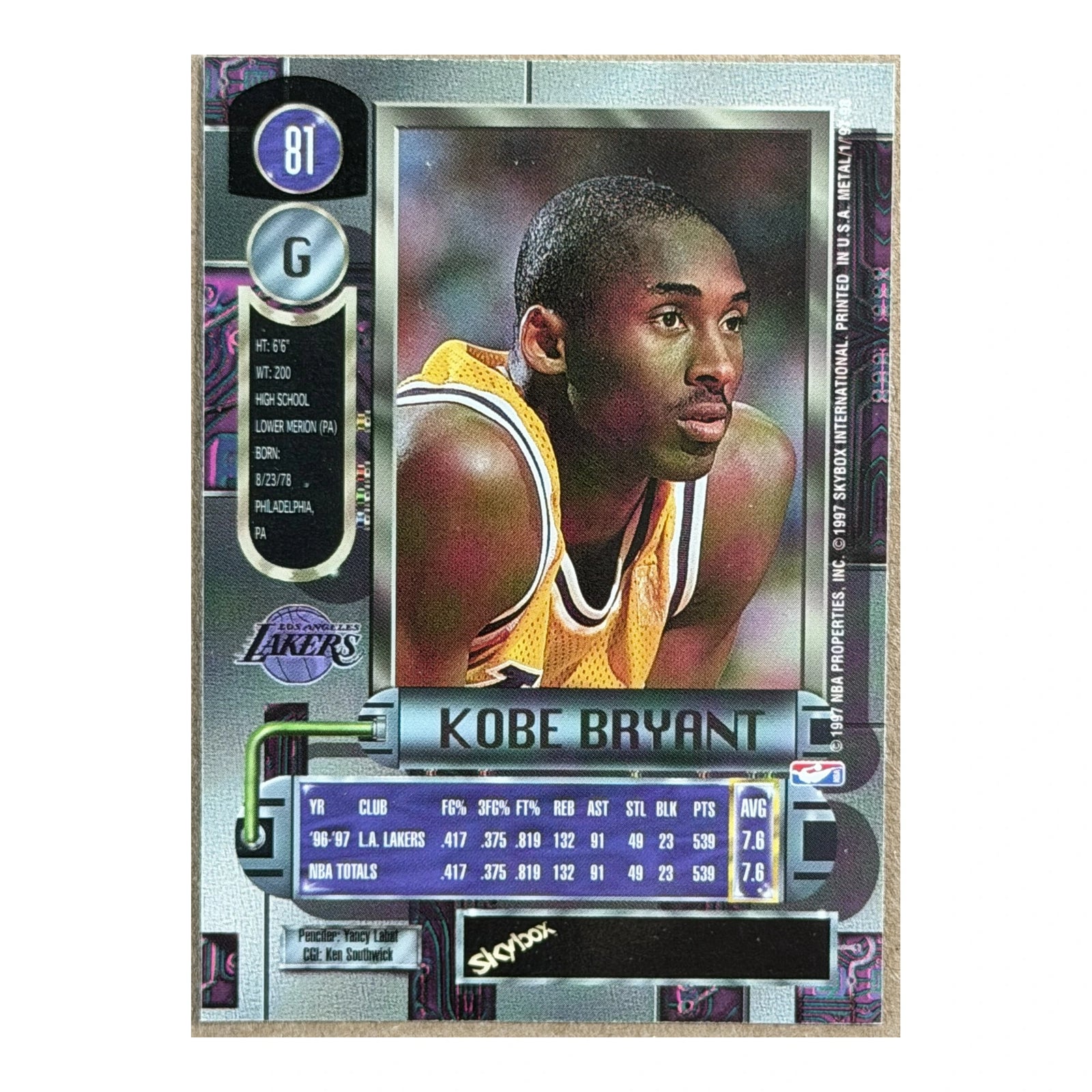1997-98 Skybox Metal Universe Kobe Bryant #81 