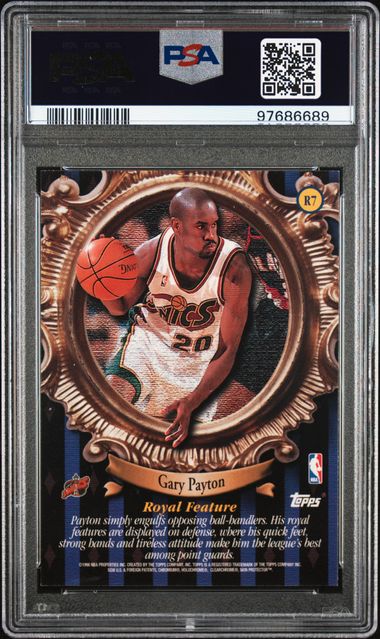 1998 Topps Roundball Royalty #R7 Gary Payton w/Coating PSA 7