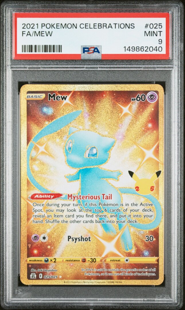 2021 Pokemon Celebrations Full Art Mew #025 PSA 9