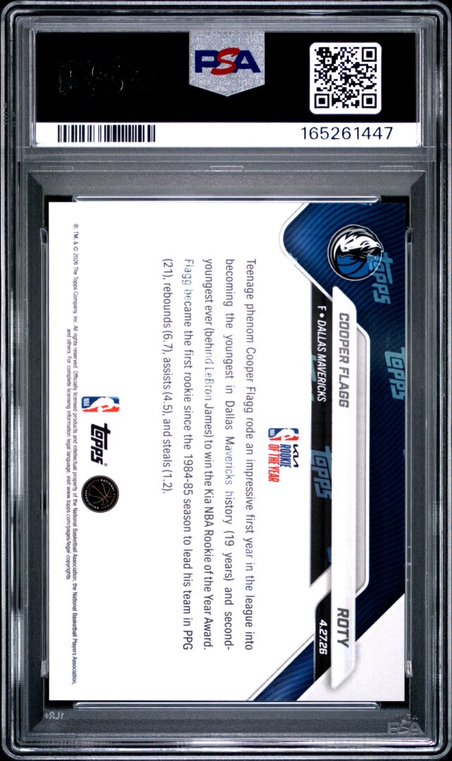 2025 Topps Now #ROTY Cooper Flagg PSA 10