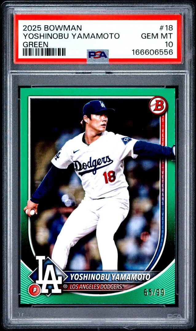 2025 Bowman Yoshinobu Yamamoto Green PSA 10 #18