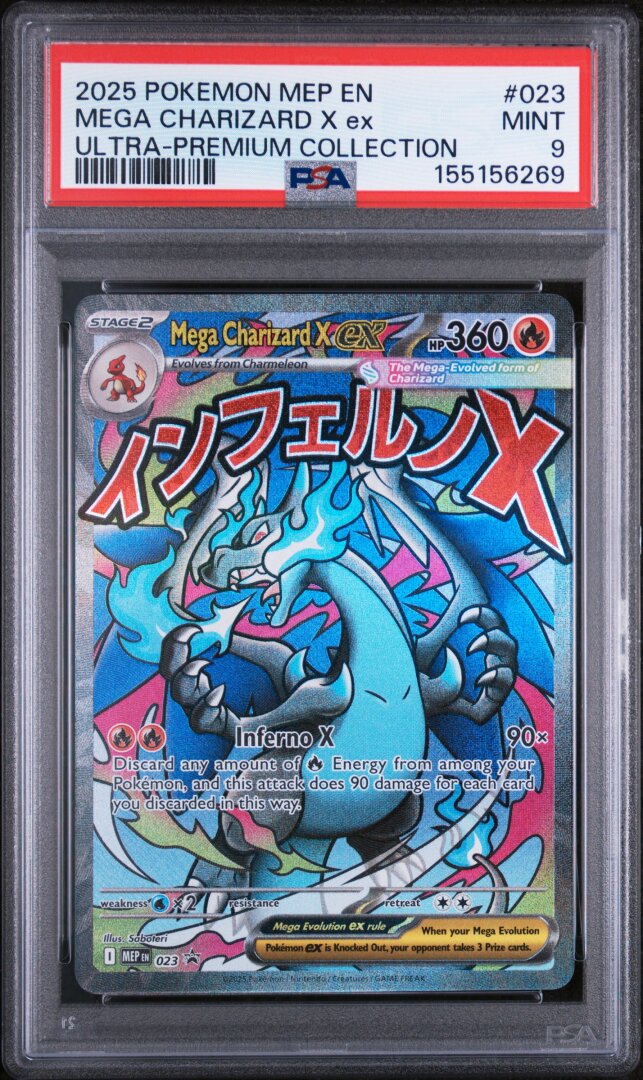 2025 Pokemon English ME Black Star Promo Mega Charizard X ex UPC PSA 9 #023
