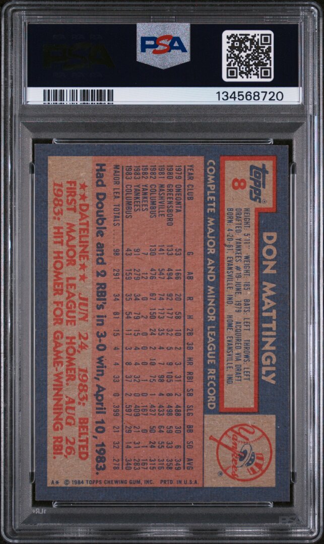 1984 Topps Don Mattingly RC PSA 8 #8