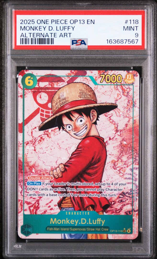 2025 One Piece Op13-Carrying On His Will Monkey D. Luffy Alt Art PSA 9 #118