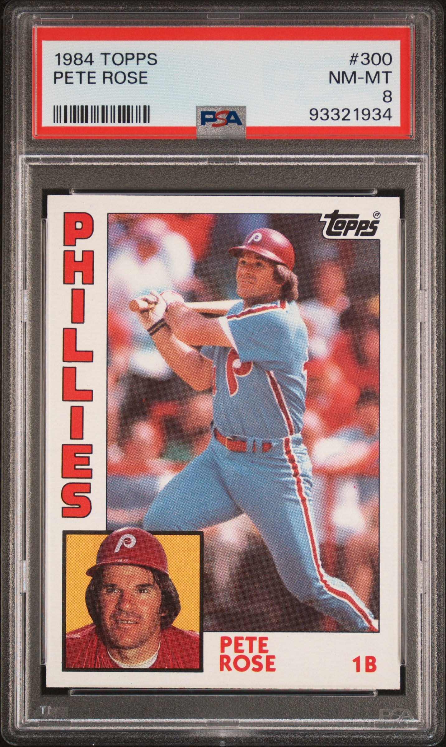 1984 TOPPS 300 PETE ROSE PSA 8 - front