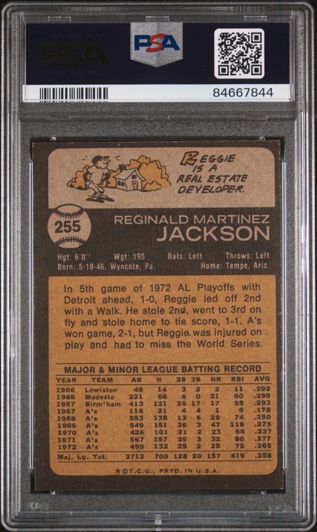1973 Topps #255 Reggie Jackson PSA 6
