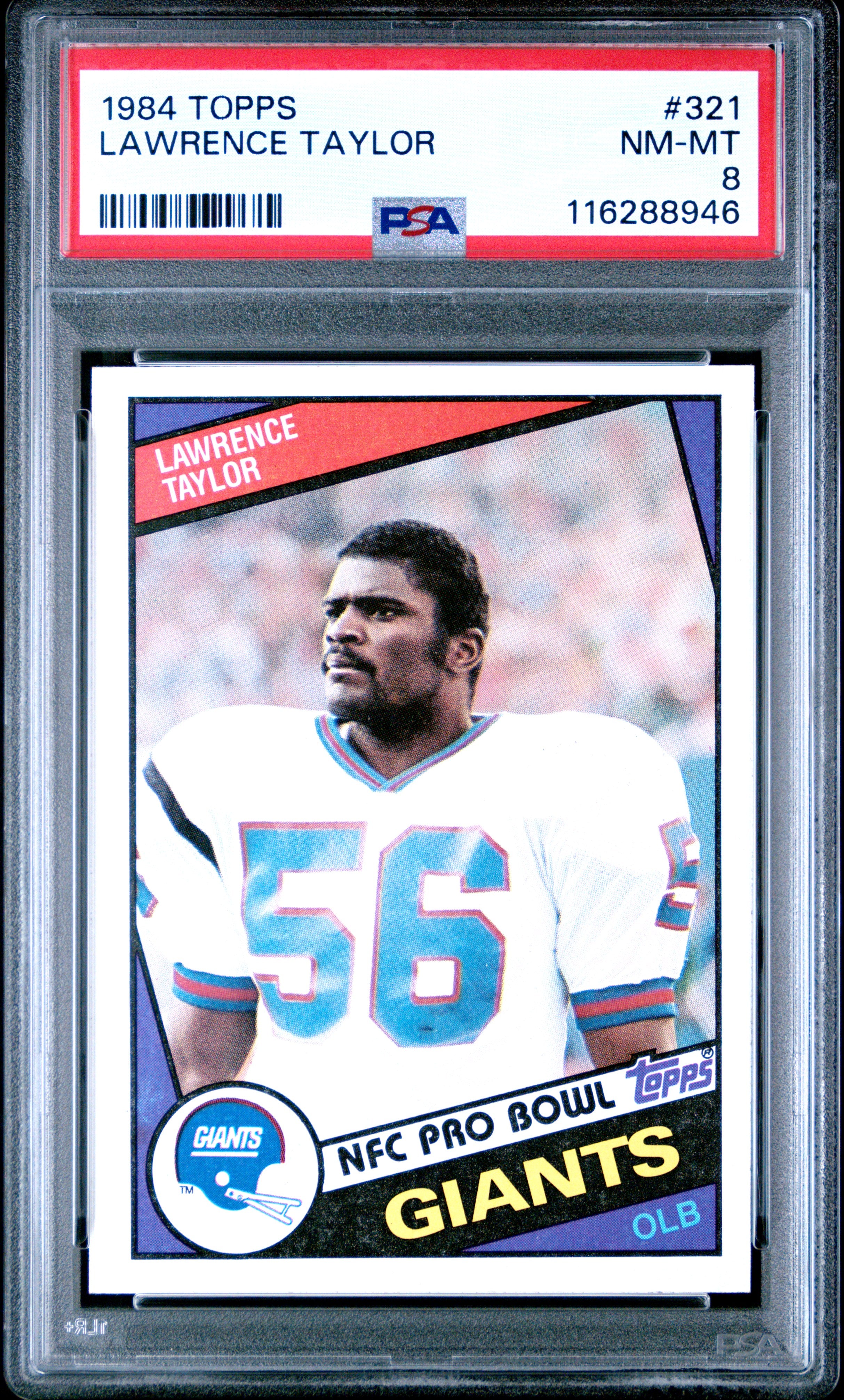 1984 TOPPS 321 LAWRENCE TAYLOR PSA 8 - front