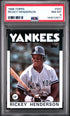 1986 TOPPS 500 RICKEY HENDERSON PSA 8 - front