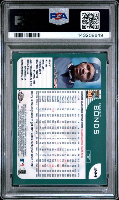 2001 TOPPS CHROME #344 BARRY BONDS
