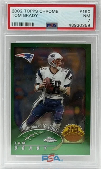 2002 Topps Chrome Tom Brady Weekly Wrap Up PSA 7