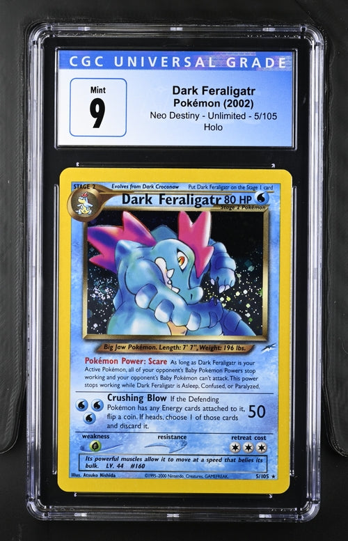 2002 Pokemon Feraligatr Neo Destiny Unlimited Holo 5/105 CGC 9