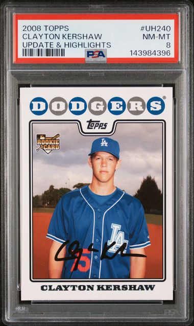 2008 Topps CLAYTON KERSHAW Update & Highlights PSA 8
