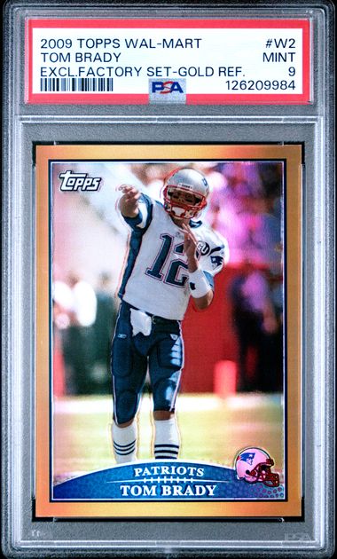 2009 Topps Walmart Tom Brady Gold Refractor PSA 9