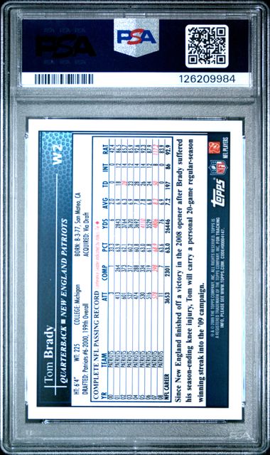 2009 Topps Walmart Tom Brady Gold Refractor PSA 9