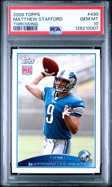 2009 Topps Matthew Stafford Throwing #430 PSA 10