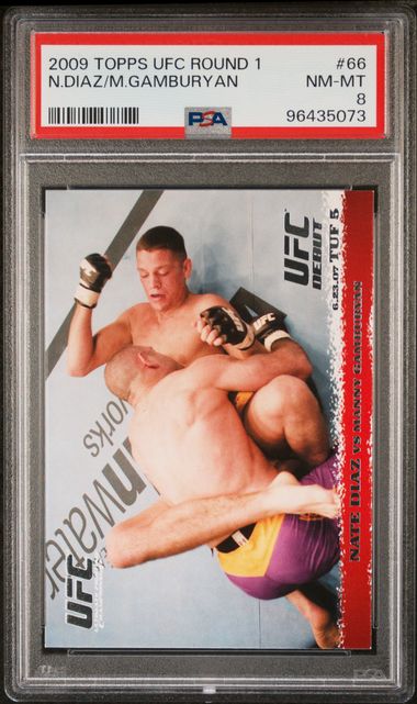 2009 Topps UFC Round 1 #66 - Diaz / Gamburyan PSA 8