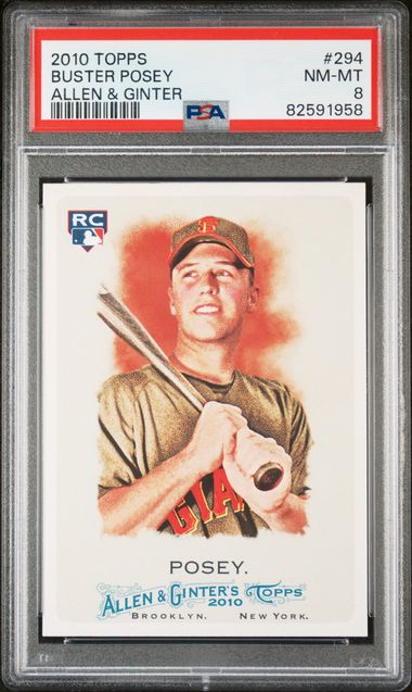 2010 TOPPS ALLEN & GINTER #294 BUSTER POSEY PSA 8