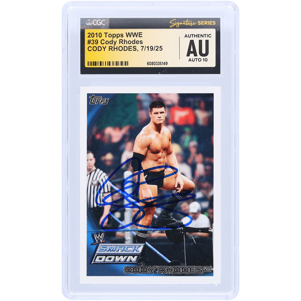 2010 Topps WWE Cody Rhodes #39 CGC Authentic, Auto 10