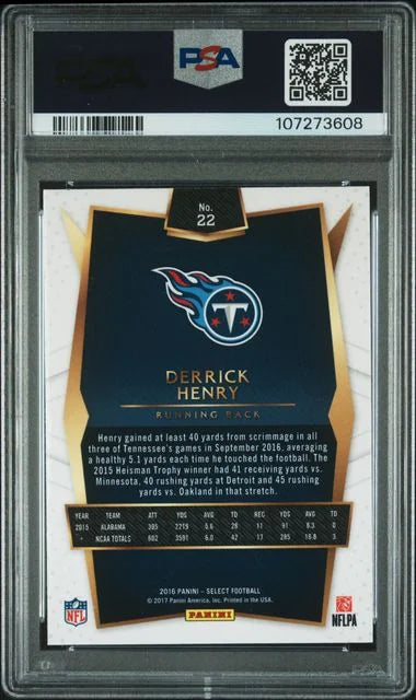 2016 Panini Select Derrick Henry RC Tri-Color Prizm PSA 10