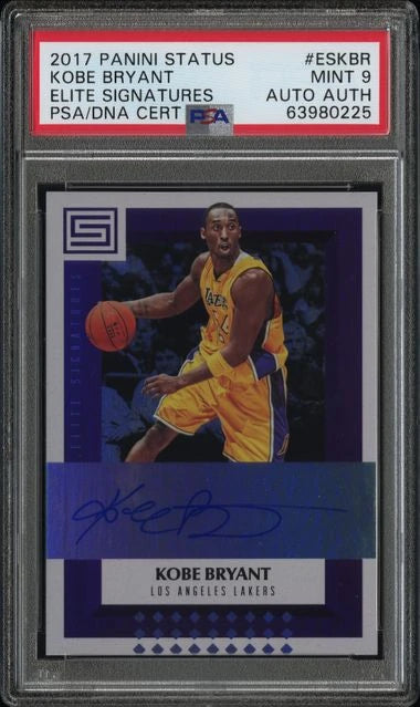 2017 Panini Status Kobe Bryant Elite Signatures ON CARD PSA 9