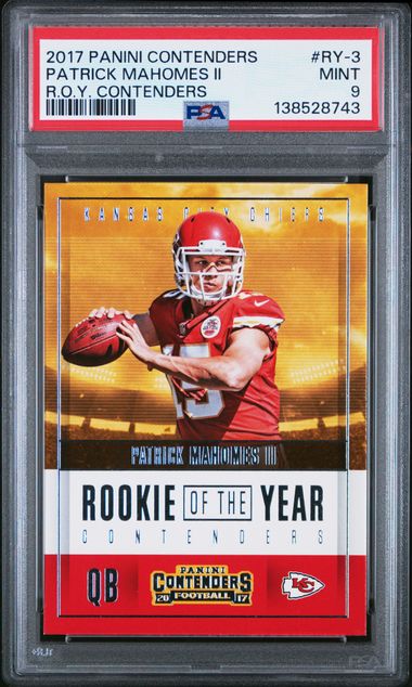 2017 Panini Contenders Patrick Mahomes R.O.Y. PSA 9