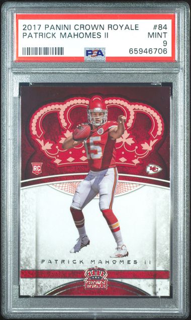 2017 Panini Crown Royale Patrick Mahomes RC PSA 9