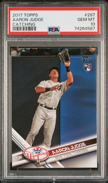 2017 Topps Aaron Judge RC #287 Catching Fielding PSA 10