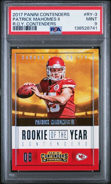 2017 Panini Contenders Patrick Mahomes R.O.Y. PSA 9